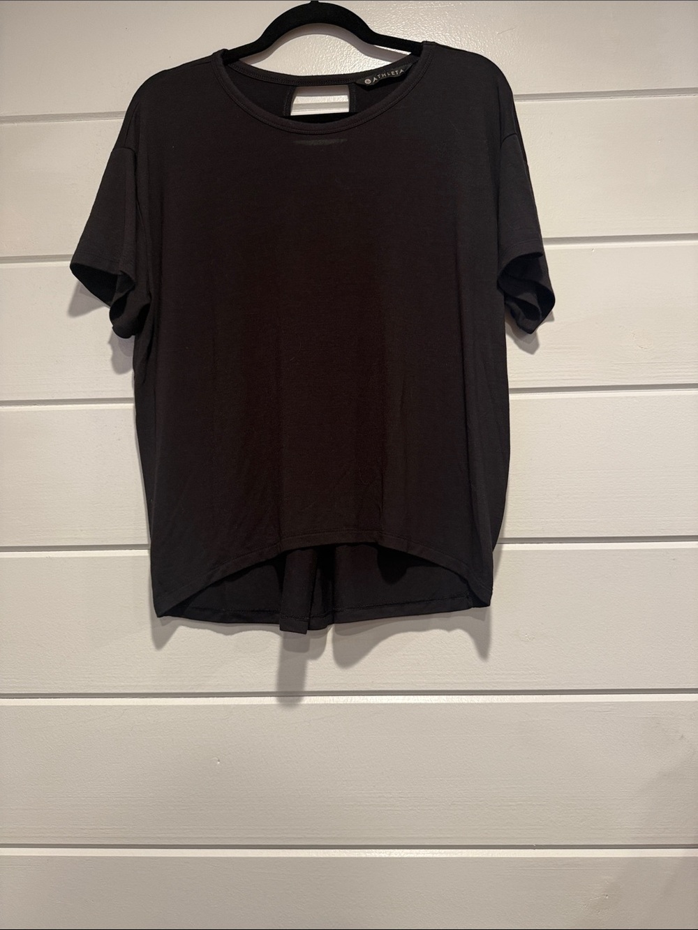 Athleta Black Short-Sleeve Crewneck Tee. Size - medium